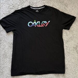 Oakley Black Multicolor Logo Men's Tee